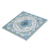 Hibiskus & Spitzenschuppen Fliese (Seite)