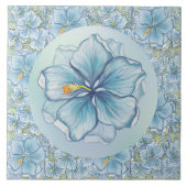 Hibiskus & Spitzenschuppen Fliese (Vorderseite)