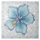 Hibiskus & Spitzenschuppen Fliese (Vorderseite)