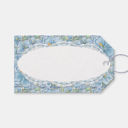 Hibiskus & Spitzenschuppen Geschenkanhänger (Vorderseite (Horizontal))