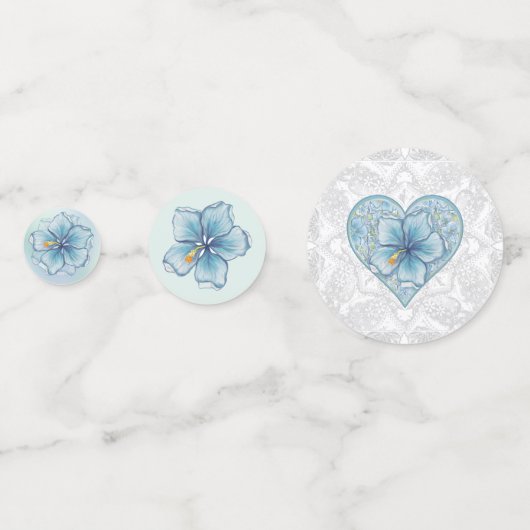 Hibiskus & Spitzenschuppen Konfetti (Vorderseiten)