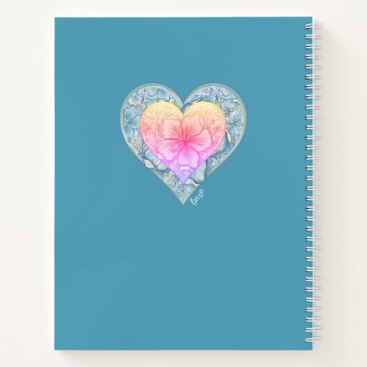 Hibiskus & Spitzenschuppen Notizblock (Rückseite)