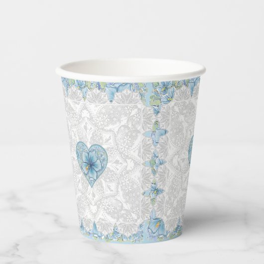 Hibiskus & Spitzenschuppen Pappbecher (Vorderseite)