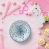 Hibiskus & Spitzenschuppen Pappteller (Party)