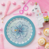 Hibiskus & Spitzenschuppen Pappteller (Party)