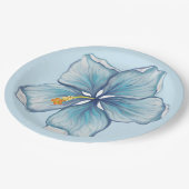 Hibiskus & Spitzenschuppen Pappteller (Schrägansicht)