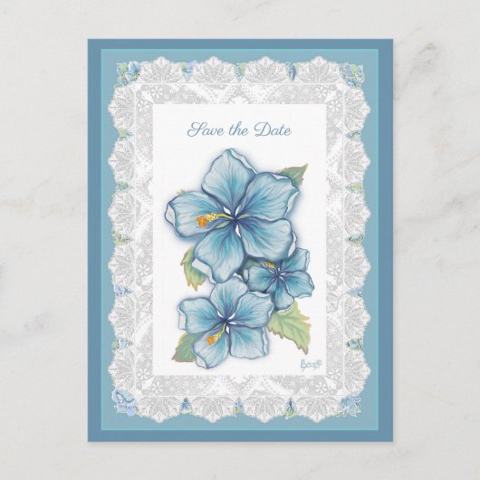 Hibiskus & Spitzenschuppen Postkarte (Vorderseite)