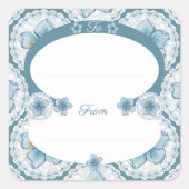 Hibiskus & Spitzenschuppen Quadratischer Aufkleber (Vorderseite)