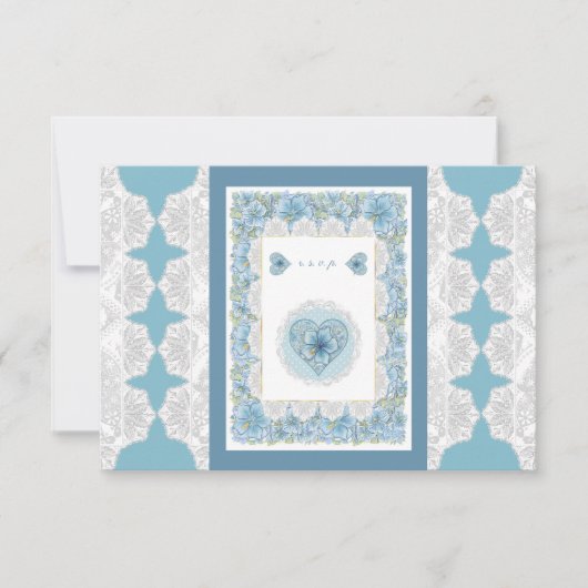 Hibiskus & Spitzenschuppen RSVP Karte (Vorderseite)