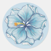 Hibiskus & Spitzenschuppen Runder Aufkleber (Vorderseite)