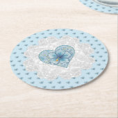 Hibiskus & Spitzenschuppen Runder Pappuntersetzer (Angewinkelt)