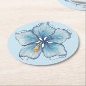 Hibiskus & Spitzenschuppen Runder Pappuntersetzer (Angewinkelt)