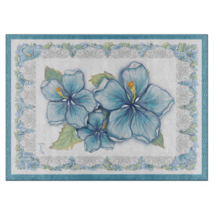 Hibiskus & Spitzenschuppen Schneidebrett