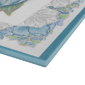 Hibiskus & Spitzenschuppen Schneidebrett (Ecke)