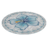 Hibiskus & Spitzenschuppen Schneidebrett (Ecke)