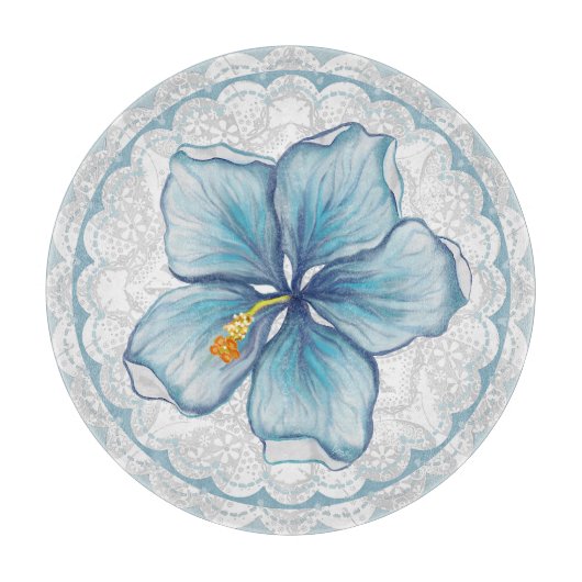 Hibiskus & Spitzenschuppen Schneidebrett (Vorderseite)