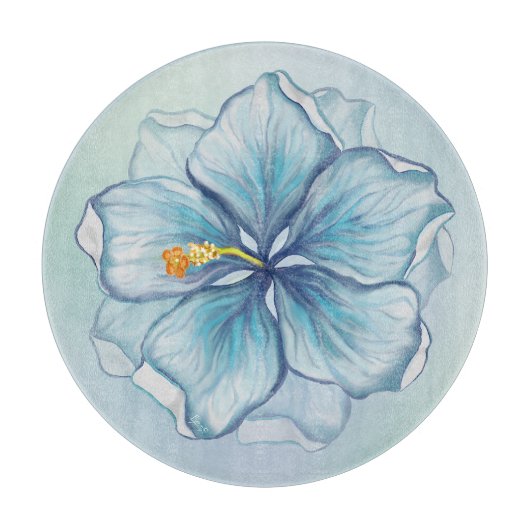 Hibiskus & Spitzenschuppen Schneidebrett (Vorderseite)