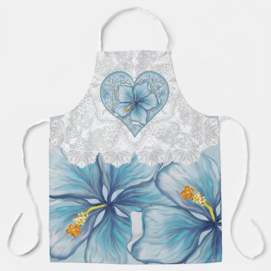 Hibiskus & Spitzenschuppen Schürze (Vorderseite)