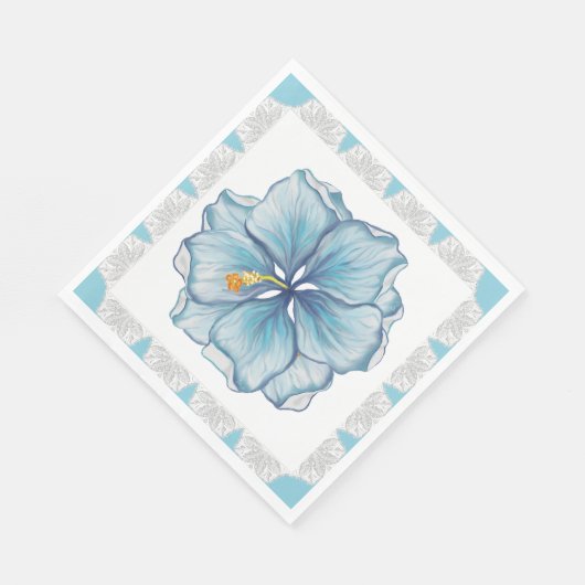 Hibiskus & Spitzenschuppen Serviette (Ecke)