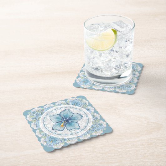 Hibiskus & Spitzenschuppen Untersetzer (Vor Ort)