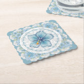 Hibiskus & Spitzenschuppen Untersetzer (angewinkelt)