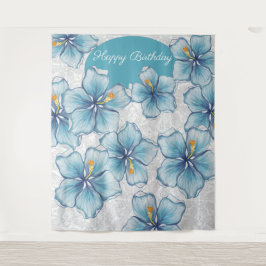 Hibiskus & Spitzenschuppen Wandteppich