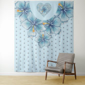 Hibiskus & Spitzenschuppen Wandteppich (Beispiel)