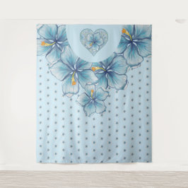 Hibiskus & Spitzenschuppen Wandteppich