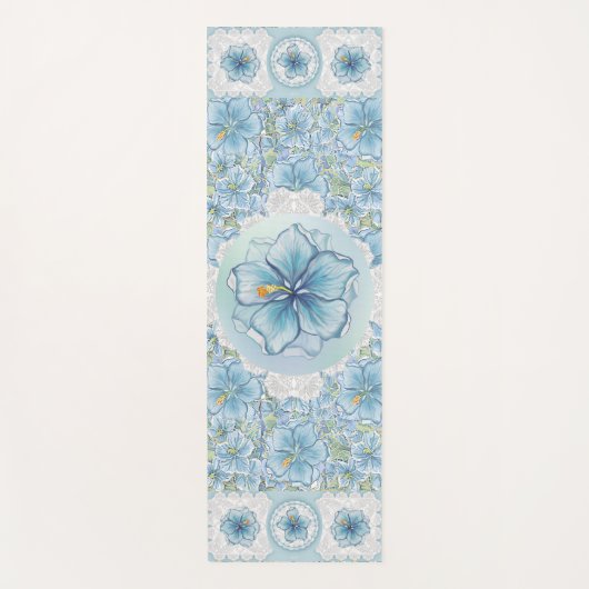 Hibiskus & Spitzenschuppen Yogamatte (Vorderseite)