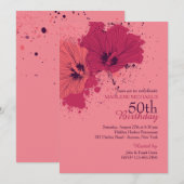 Hibiskus Splash Einladung (Vorne/Hinten)