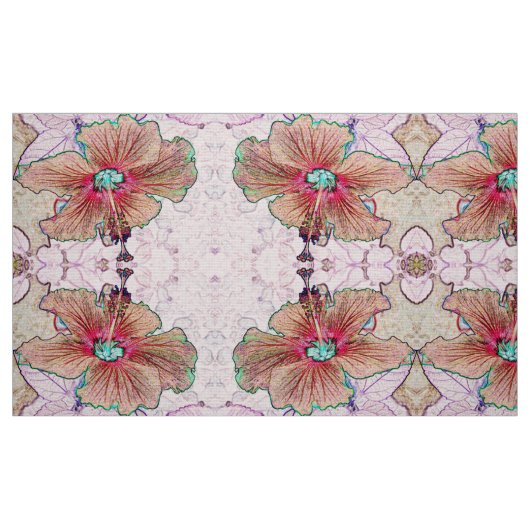 Hibiskus Stoff (Fat Quarter (45,7 x 55,9 cm))