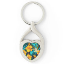 Hibiskus Sunshine - Hell, tropischer Schlüsselanhä