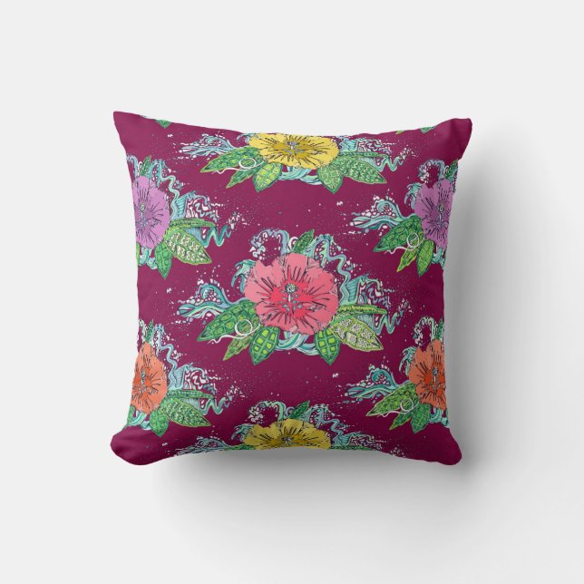 Hibiskus-Surf-Beere Kissen (Vorderseite)