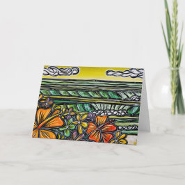 Hibiskus Surf Grußkarte Karte