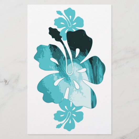 Hibiskus-Surf-Stil Briefpapier (Vorderseite)