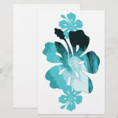 Hibiskus-Surf-Stil Briefpapier (Vorne/Hinten)