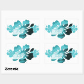 Hibiskus-Surf-Stil Rechteckiger Aufkleber (Blatt)