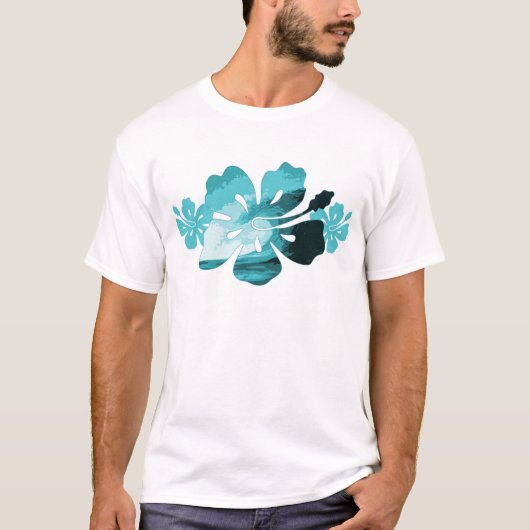 Hibiskus-Surf-Stil T-Shirt (Vorderseite)