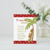 Hibiskus Surfboard Einladung (Stehend Vorderseite)