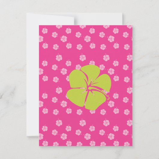 Hibiskus Surfboard Einladung (Rückseite)