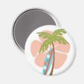 Hibiskus Surfboard Magnet (Vorderseite/Rückseite)
