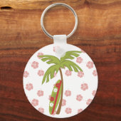 Hibiskus Surfboard Schlüsselanhänger (Vorderseite)