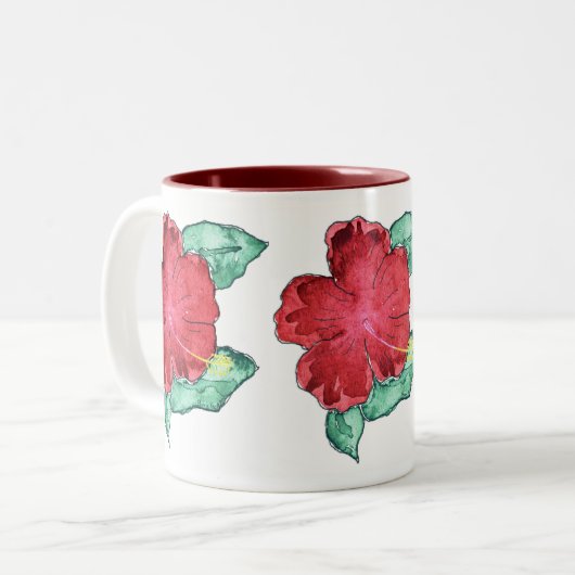 Hibiskus-Tassen u. Trinkbehälter Zweifarbige Tasse (Vorderseite Links)
