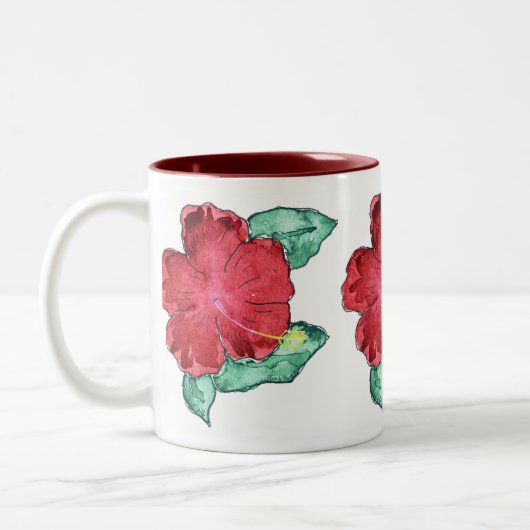 Hibiskus-Tassen u. Trinkbehälter Zweifarbige Tasse (Links)