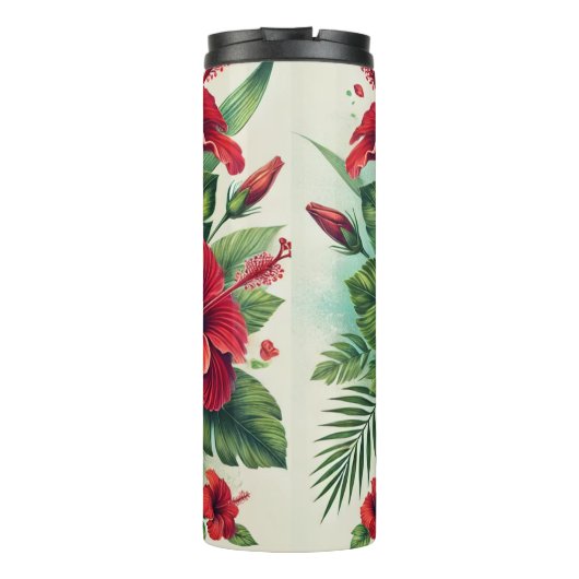 Hibiskus Tee Design AI Art Thermosbecher (Rückseite)