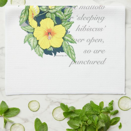 Hibiskus Teetuch Geschirrtuch (Gefaltet)