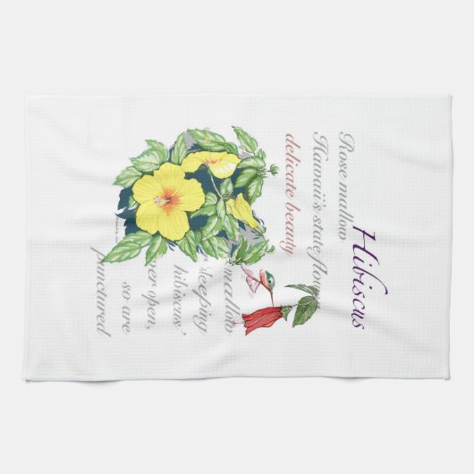 Hibiskus Teetuch Geschirrtuch (Horizontal)