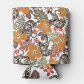 Hibiskus Tiger, exotisches Muster. Dosenkühler (Rückseite)