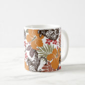 Hibiskus Tiger, exotisches Muster. Kaffeetasse (VorderseiteRechts)