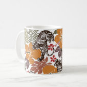 Hibiskus Tiger, exotisches Muster. Kaffeetasse (Vorderseite Links)